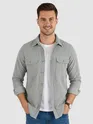 Stone Grey Dual Pocket Corduroy Shirt