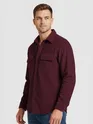 Wine Dual Pocket Corduroy Shirt