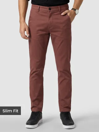 Brown slim-fit Chino pants
