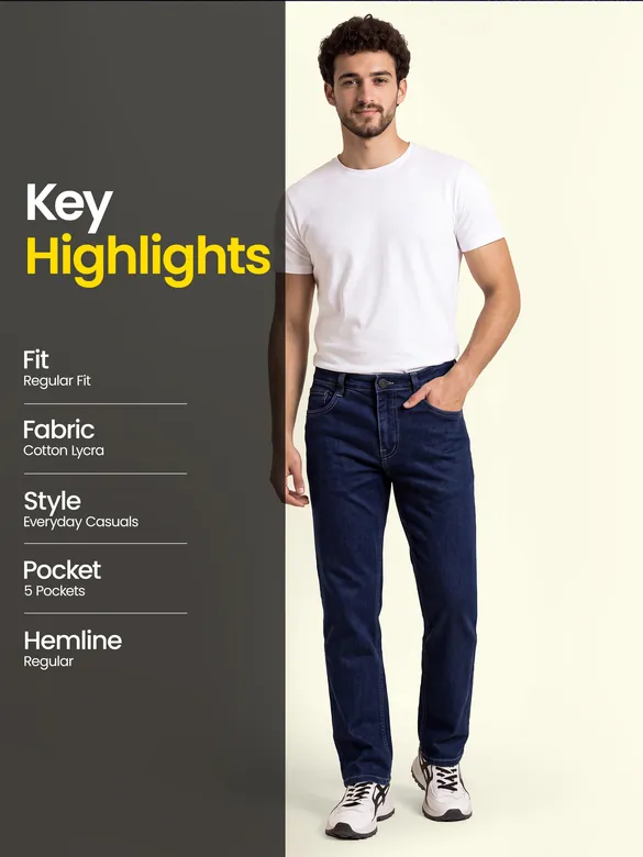 Dark Blue Regular Fit Jeans
