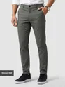 Grey slim-fit chinos for men