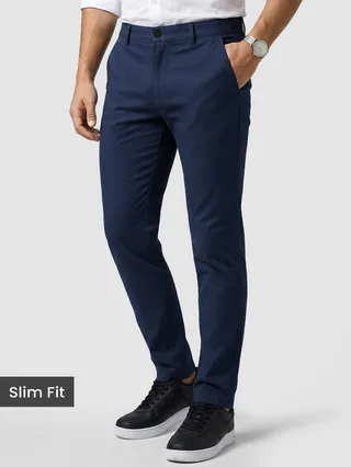 Midnight Blue Slim-Fit Trousers