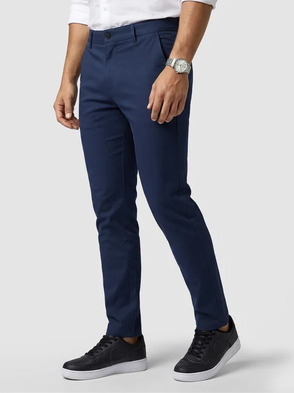 Midnight Blue Slim-Fit Trousers