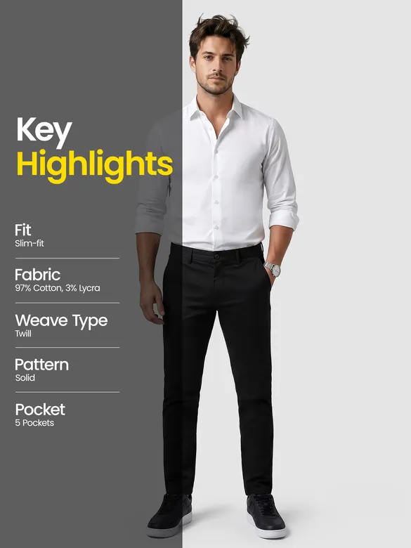 Rich Black Chino Pants