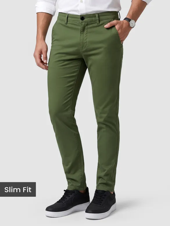 Green Slim-fit Chino Pants