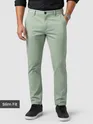 Light Green Slim-fit Chinos for men