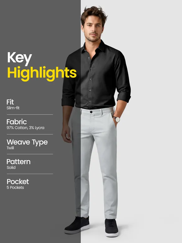 Silvery White Chino Pants