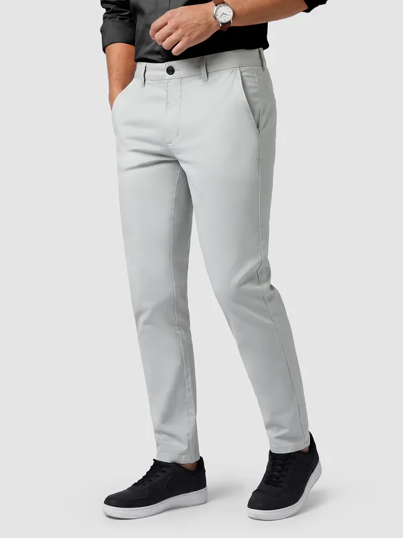 Silvery White Chino Pants