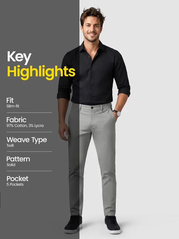 Space Grey Chino Pants