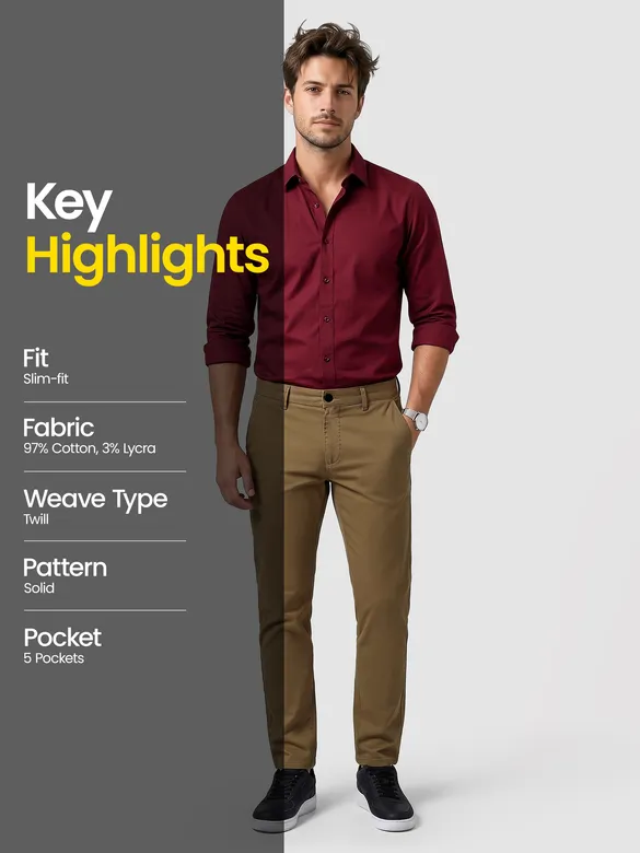 Wood Brown Chino Pants