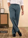 Bluish Grey Solid Korean Pants