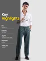 Bluish Grey Solid Korean Pants
