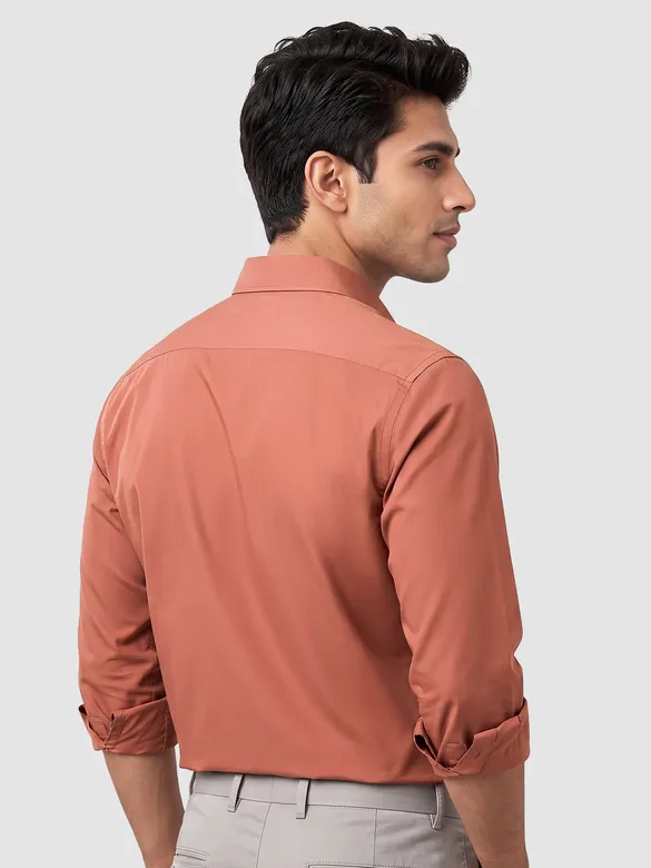 Brick Red - Plain Cotton Shirts