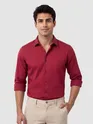 Burgundy - Plain Cotton Shirts