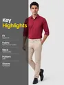 Burgundy - Plain Cotton Shirts