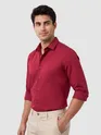 Burgundy - Plain Cotton Shirts