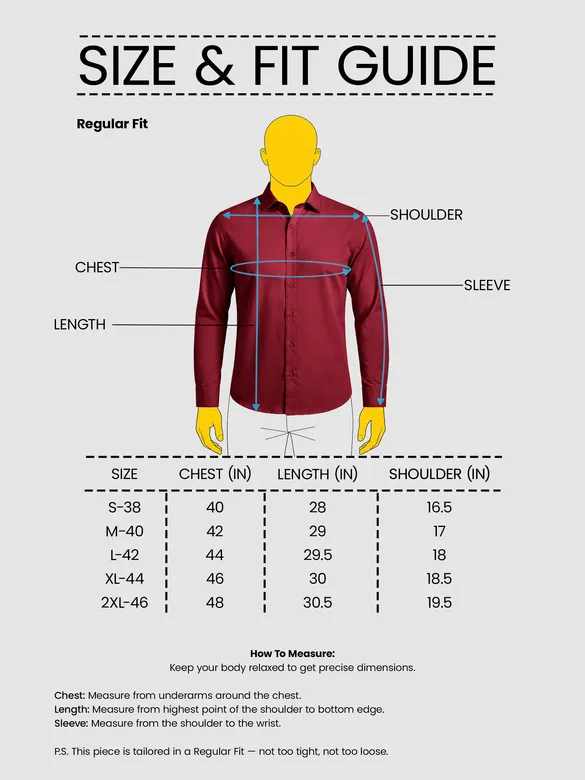 Burgundy - Plain Cotton Shirts