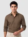Coffee Brown - Plain Cotton Shirt