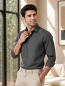 Dark Grey Plain Cotton Shirts