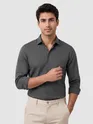 Dark Grey Plain Cotton Shirts