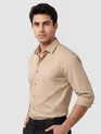Light Beige - Plain Cotton Shirts