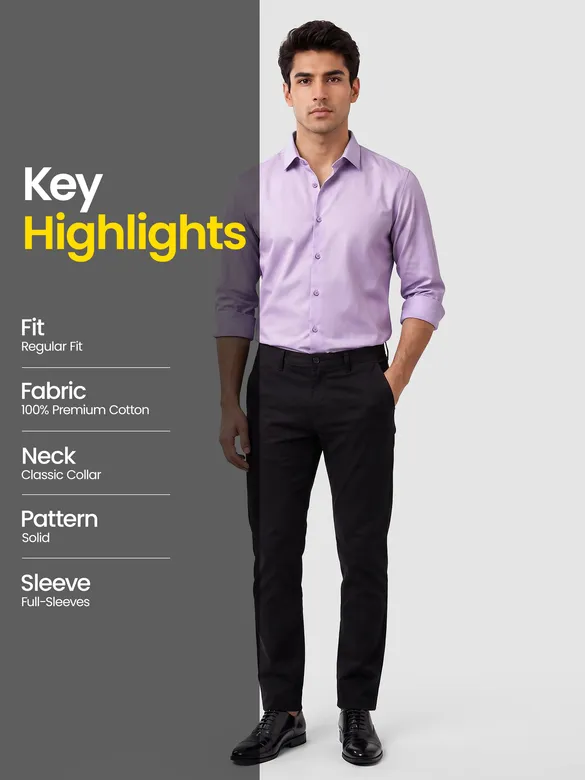 Lilac - Plain Cotton Shirts