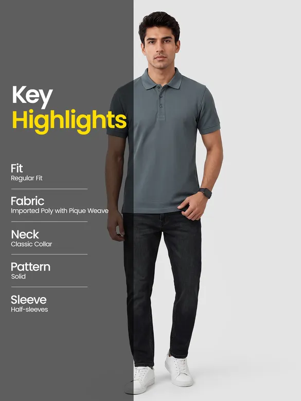 Dark Grey Polo T-shirt