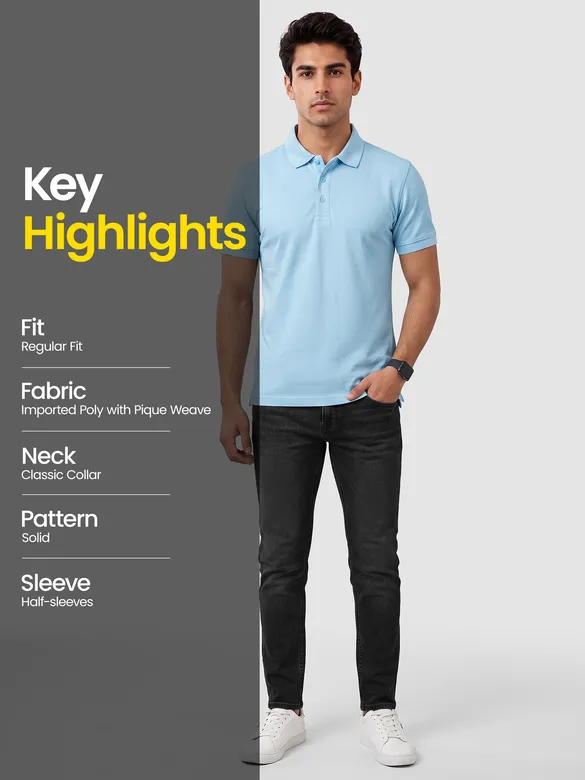 Ice Blue Polo T-shirt