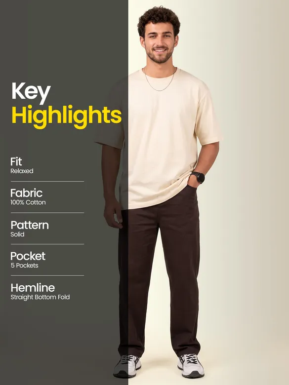 Chocolate Brown Relaxed Fit Pants