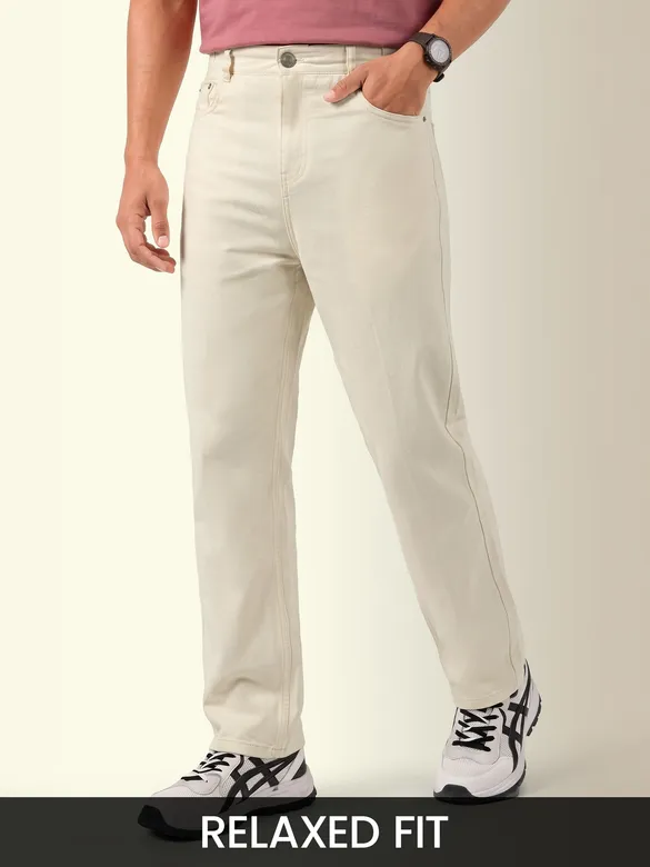 Off White Relaxed Fit Pants