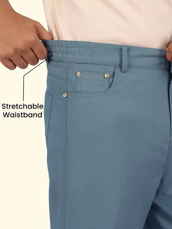Slate Blue Relaxed Fit Pants