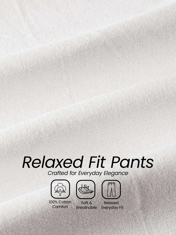 White Relaxed Fit Pants