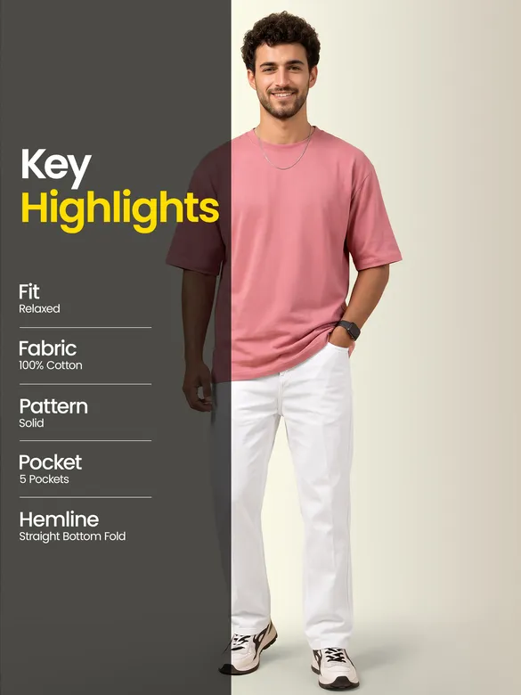 White Relaxed Fit Pants
