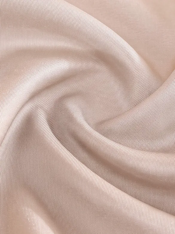 Clay Beige Double Cuff Satin Shirt