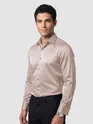 Clay Beige Double Cuff Satin Shirt