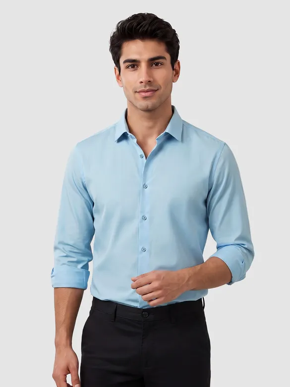 Sky Blue - Plain Cotton Shirts