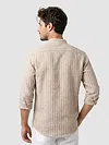 Sand Brown Linen Striped Shirt