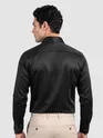 Black Double Cuff Satin Shirt