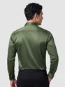 Dark Green Double Cuff Satin Shirt
