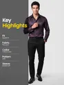 Dark Wine Double Cuff Satin Shirt