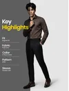 Brown Double Cuff Satin Shirt