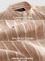 Brown Linen Striped Shirt