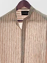 Brown Linen Striped Shirt