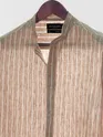 Brown Linen Striped Shirt