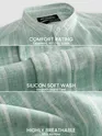 Green Linen Striped Shirt