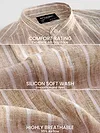Sand Brown Linen Striped Shirt