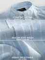 Sky Blue Linen Striped Shirt