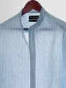 Sky Blue Linen Striped Shirt