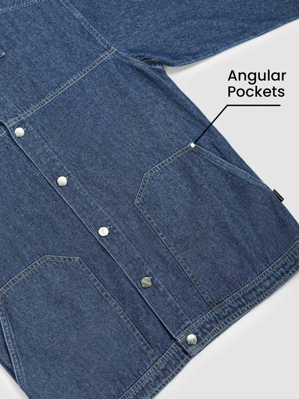 Dark Blue Denim Jacket Shacket for Women