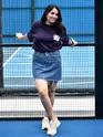 Dark Violet Blooming Puff Printed Oversized T-Shirt for Women